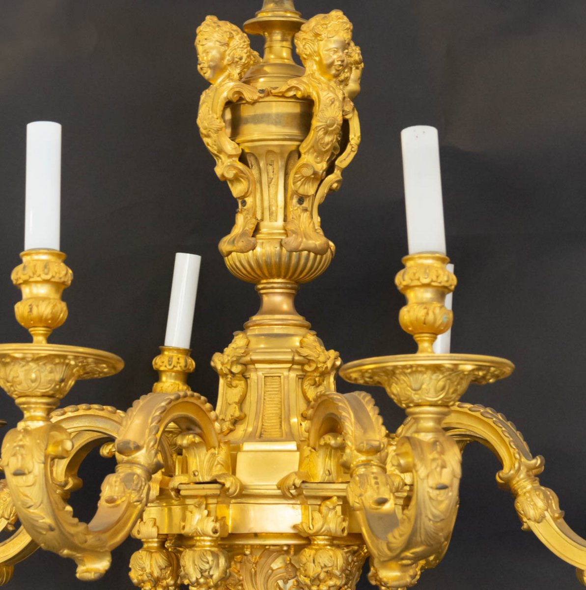 Regency Style Bronze Mazarin Chandelier-photo-8