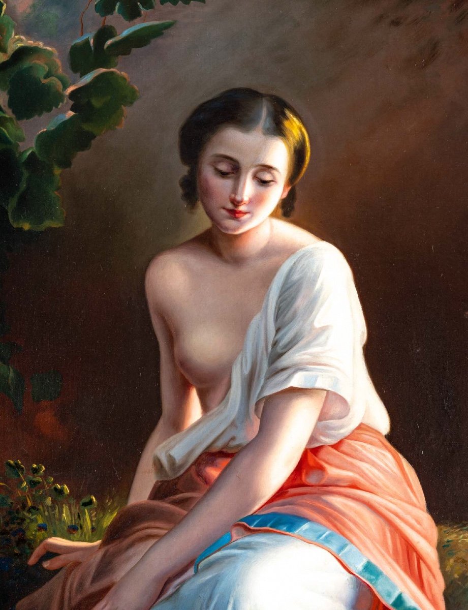 Hst Jeune Femme Dénudée  à la source 188 x 125-photo-2