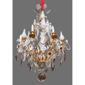 Grand Lustre Cristal Et Bronze NIII