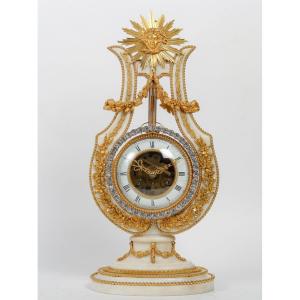 Lyre Skeleton Clock Late 19th Century