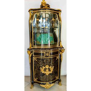 Encoignure entièrement en écaille et bronze XIX 