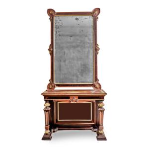 Pair Of 19th-century Naples Side Tables And Mirrors