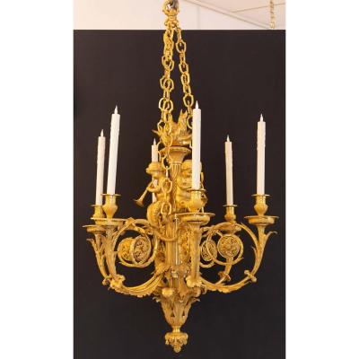 Lustre Bronze XIX Henry Dasson