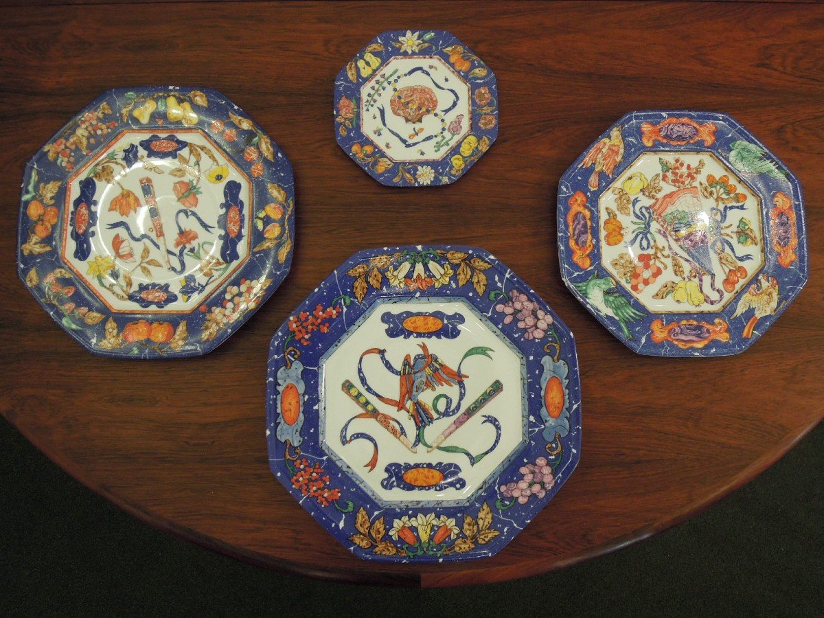 Hermès Paris: Part Of Limoges Porcelain Service, "stone Marquetry"-photo-4
