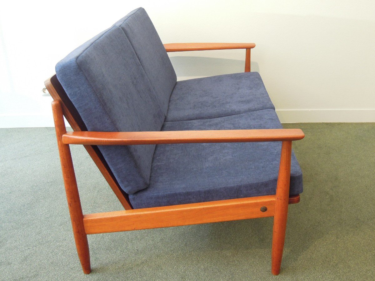 Banquette scandinave 2 places en teck des années 60-photo-2