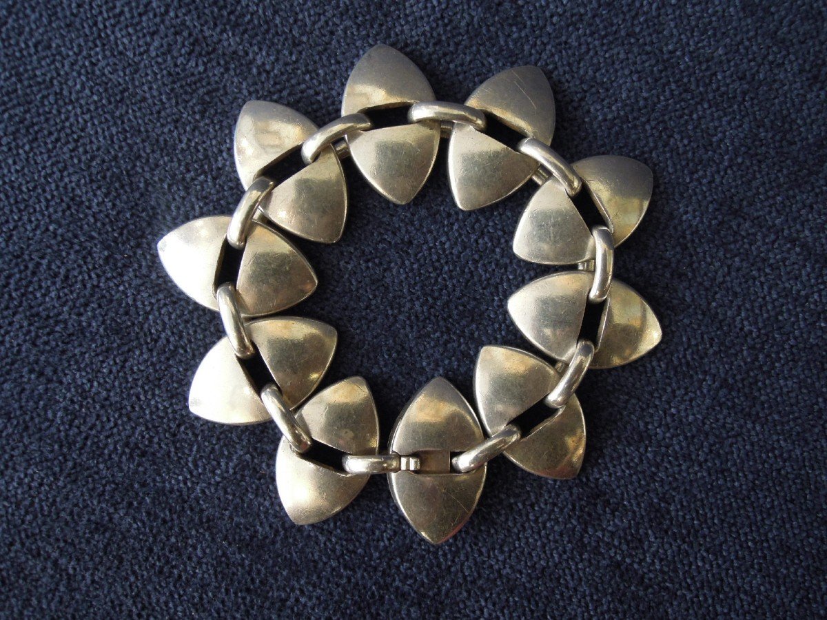 Scandinavian Design: Solid Silver Bracelet By Nanna Ditzel Produced By The Dane Georg Jensen-photo-3