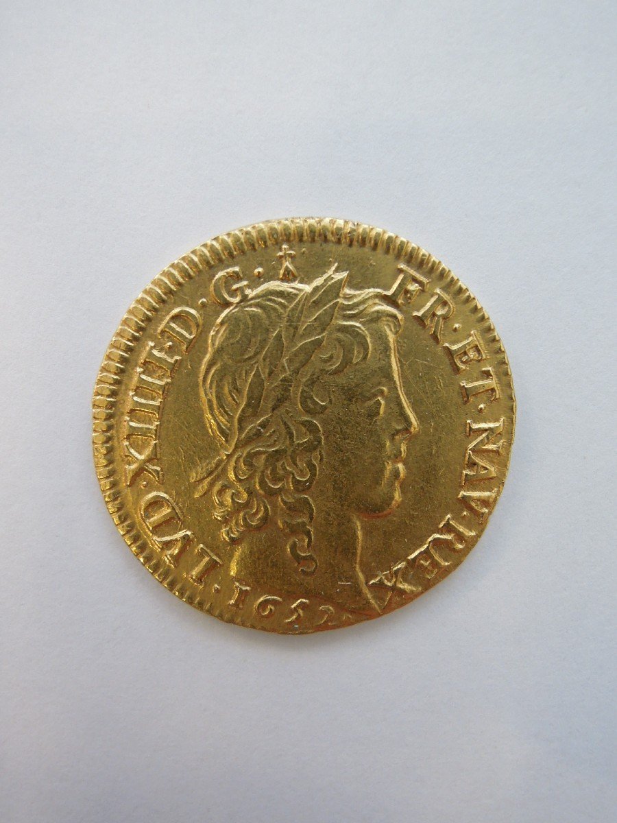Monnaie de France - Louis XIV - Louis d'or à la mèche longue - 1652 - Amiens X-photo-2