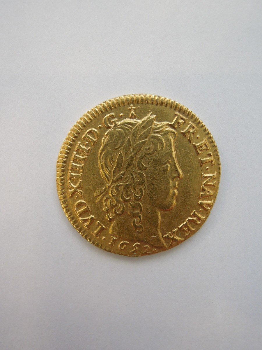 Monnaie de France - Louis XIV - Louis d'or à la mèche longue - 1652 - Amiens X-photo-3