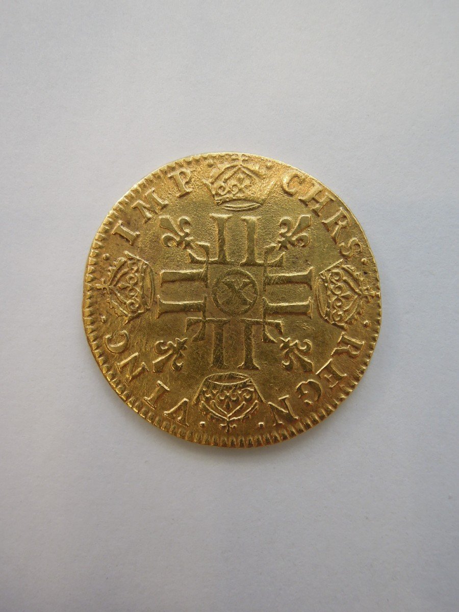 Monnaie de France - Louis XIV - Louis d'or à la mèche longue - 1652 - Amiens X-photo-2