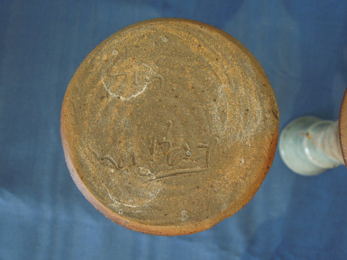 La Borne Ceramics: Pair Of Sandstone Candlesticks By Steen Kepp-photo-5