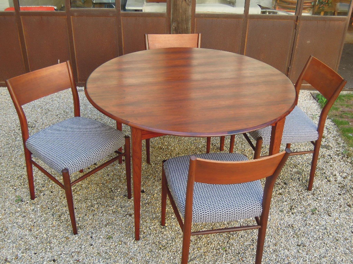 Vintage Scandinavian Design: Rosewood Dining Table, Integrated Extension-photo-5