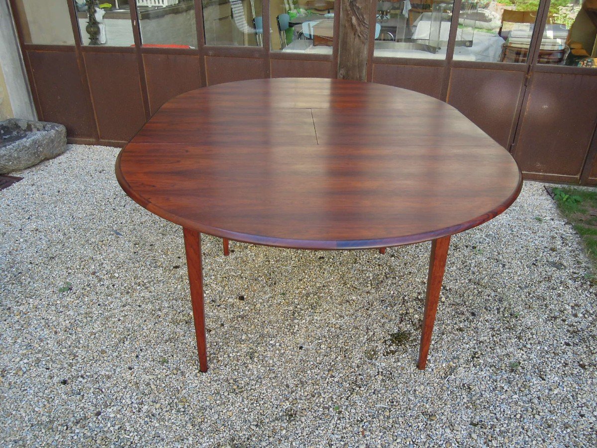 Vintage Scandinavian Design: Rosewood Dining Table, Integrated Extension-photo-7