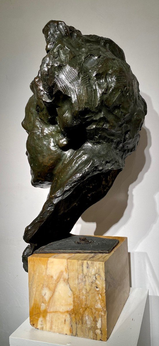 Bronze Buste De Beethoven -grandeur Nature- Italo Giordani -valsuani Cire Perdue-78 Cm!-photo-7