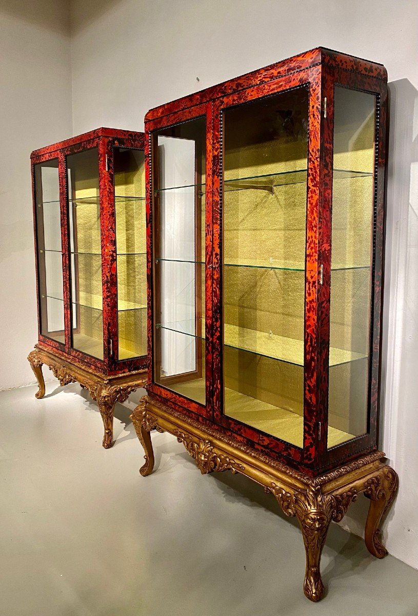  Paire De Vitrines De Style Louis XV En écaille De Tortue par Maison Franck-photo-4