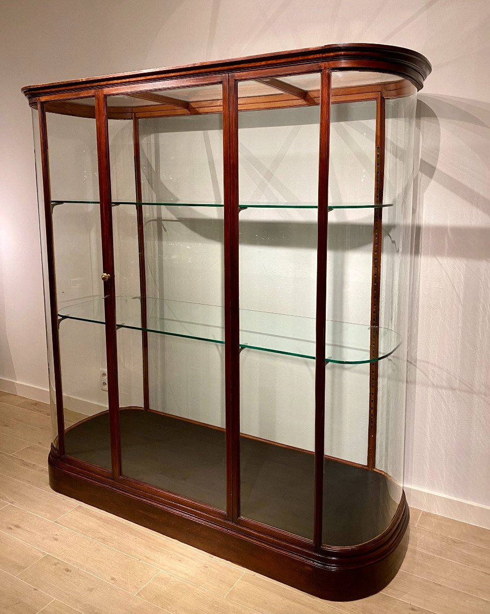 A Late 19thc Free Standing Mahogany Display Cabinet -photo-3