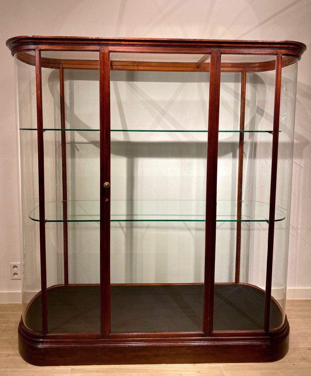 A Late 19thc Free Standing Mahogany Display Cabinet -photo-2