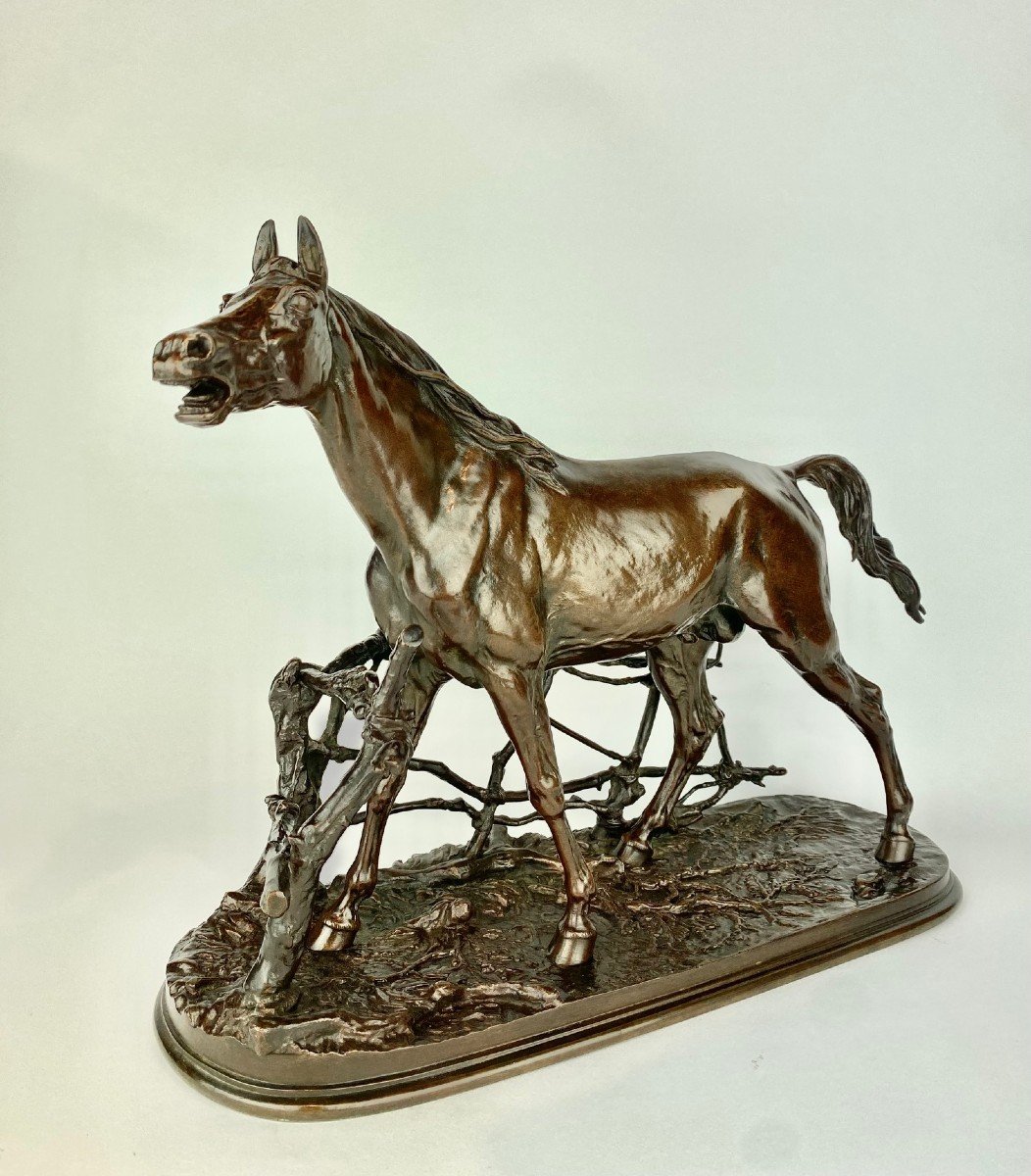 Cheval à La Barrière-par Pierre-jules Mène (1810-1879)- Fonderie Susse Frères-photo-3