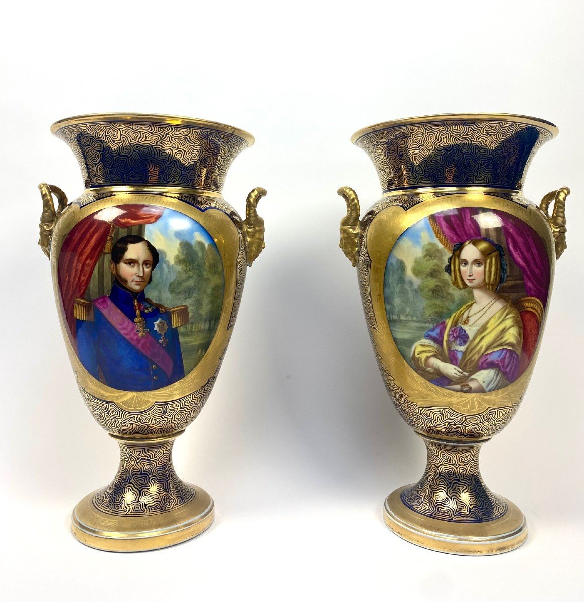 Pair Of Bayeux Porcelain Vases.-photo-1