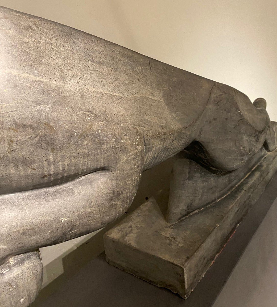 Impressive Art Deco Stone Jaguar, Mid-20th Century-photo-2