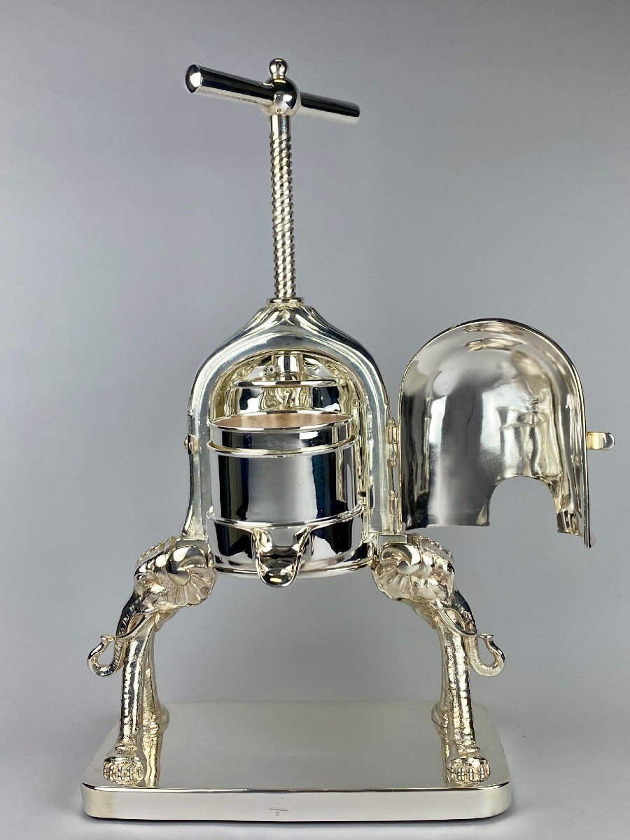 A Silver Plated Lobster Press /  Duck Press By Cailar & Bayard.-photo-3