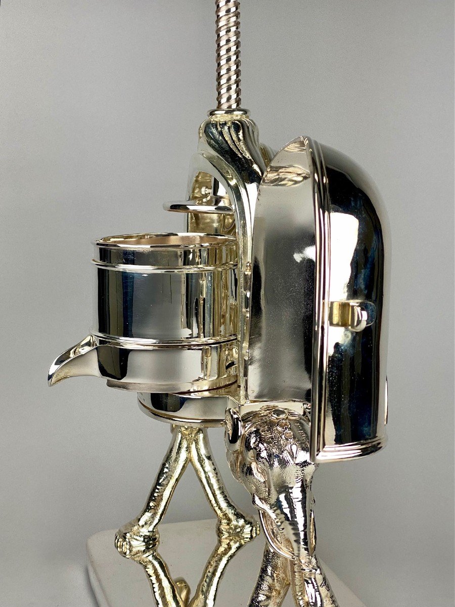 A Silver Plated Lobster Press /  Duck Press By Cailar & Bayard.-photo-4