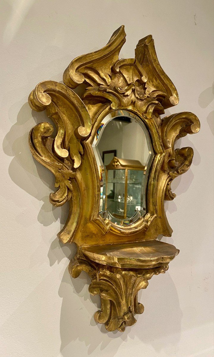 Paire De Miroirs En Bois Doré, XIX ème-photo-2