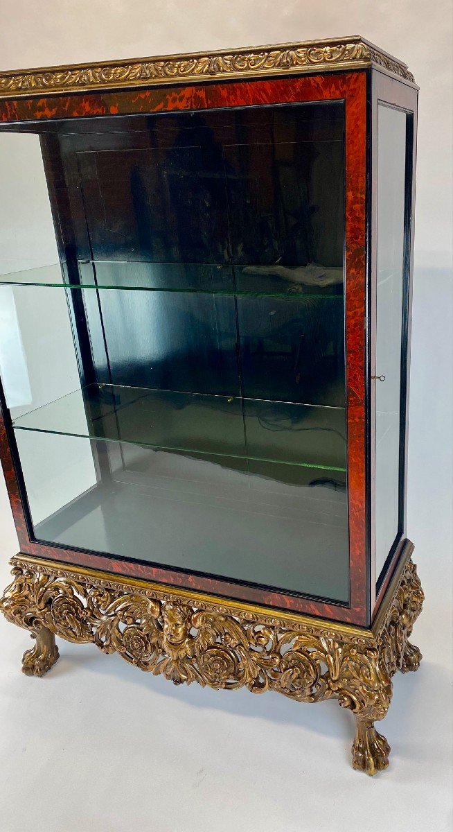 A Louis XV Style Display Cabinet In Tortoiseshell And Gilded Wood By Maison Franck-photo-1