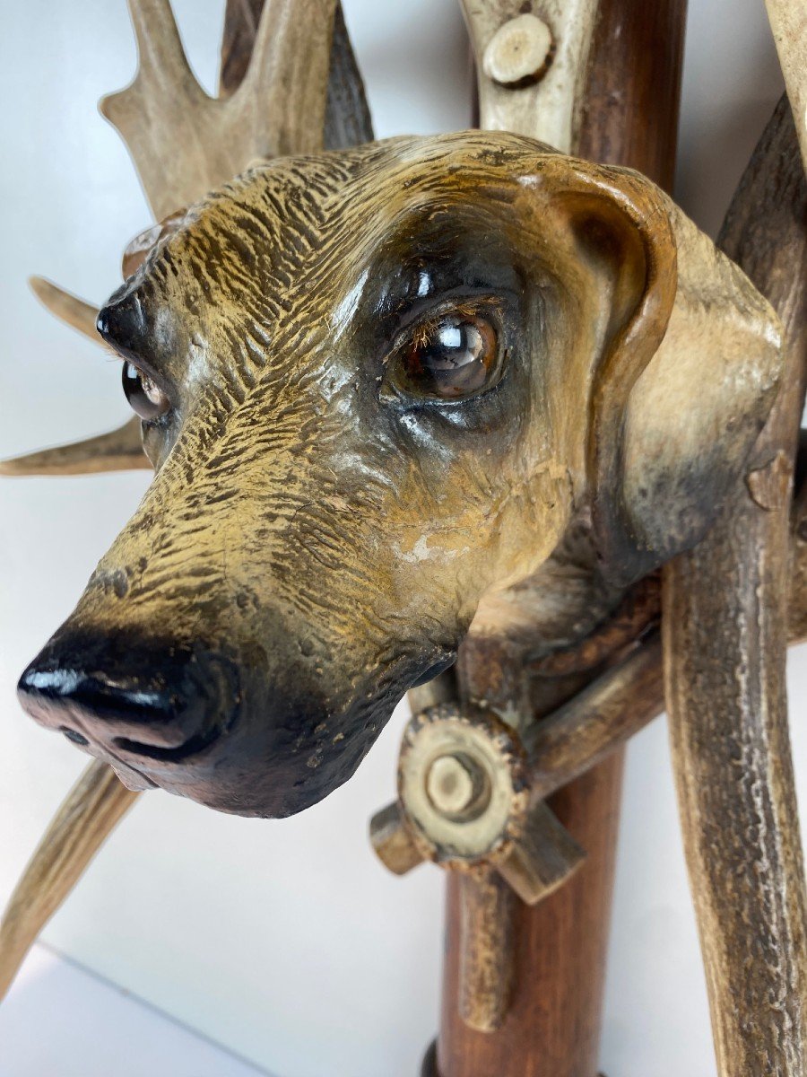A Console Table In Deer Antlers, Black Forest Work, Late 19th Century-photo-5
