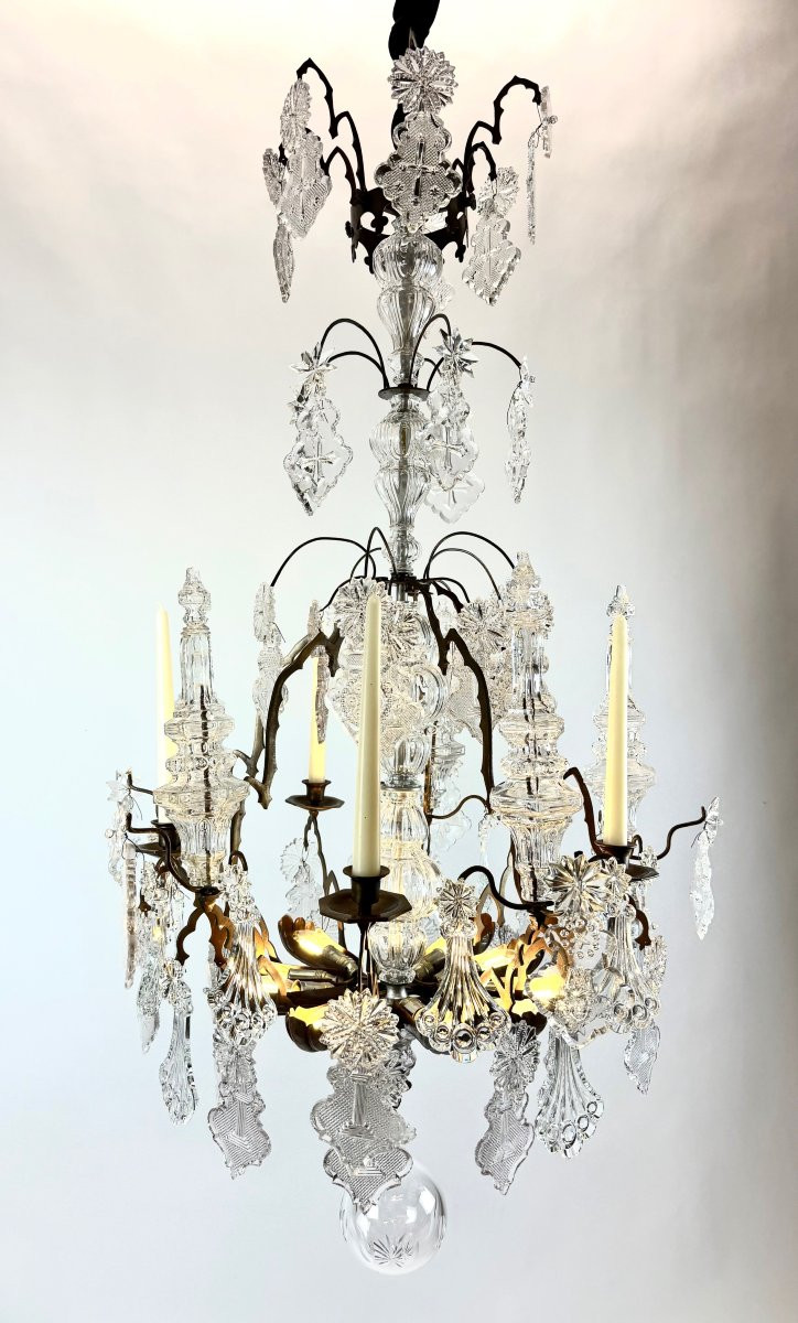 Important Lustre Cage D’église En Cristal Taillé avec une belle provenance.-photo-2