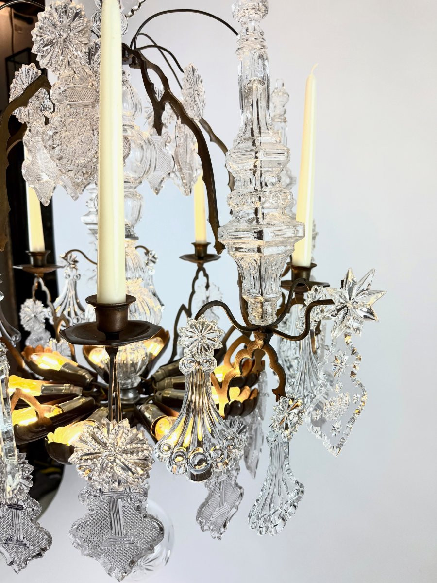 Important Lustre Cage D’église En Cristal Taillé avec une belle provenance.-photo-4