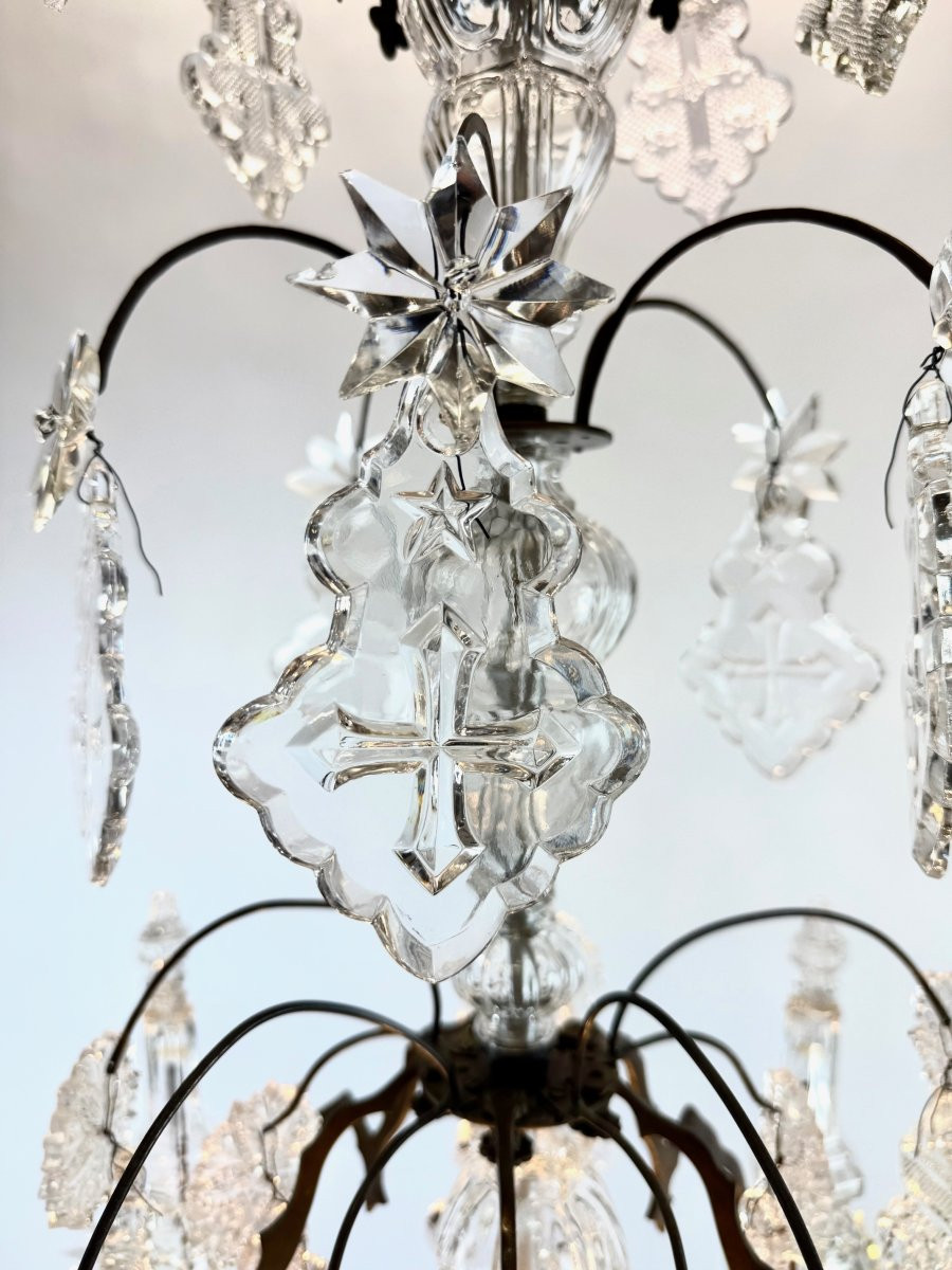 Important Lustre Cage D’église En Cristal Taillé avec une belle provenance.-photo-6