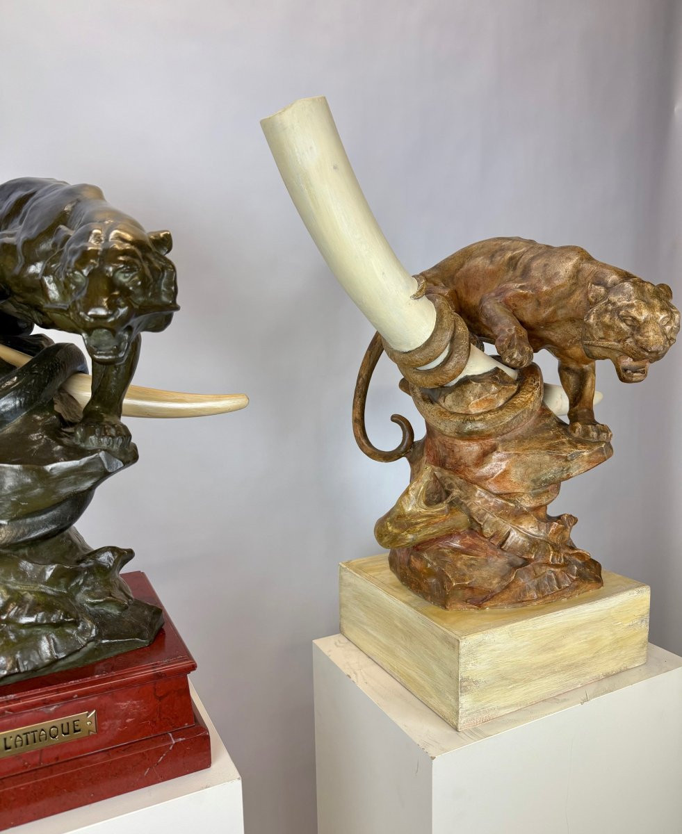 Une sculpture en plâtre et en bronze d'Alfons Lambert Baggen -photo-4