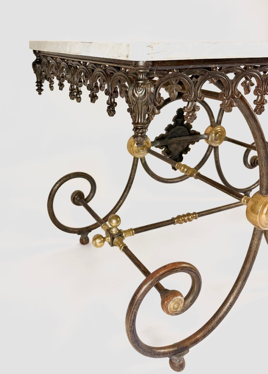 Wrought Iron Butcher's Table – France, Late 19th Century-photo-4