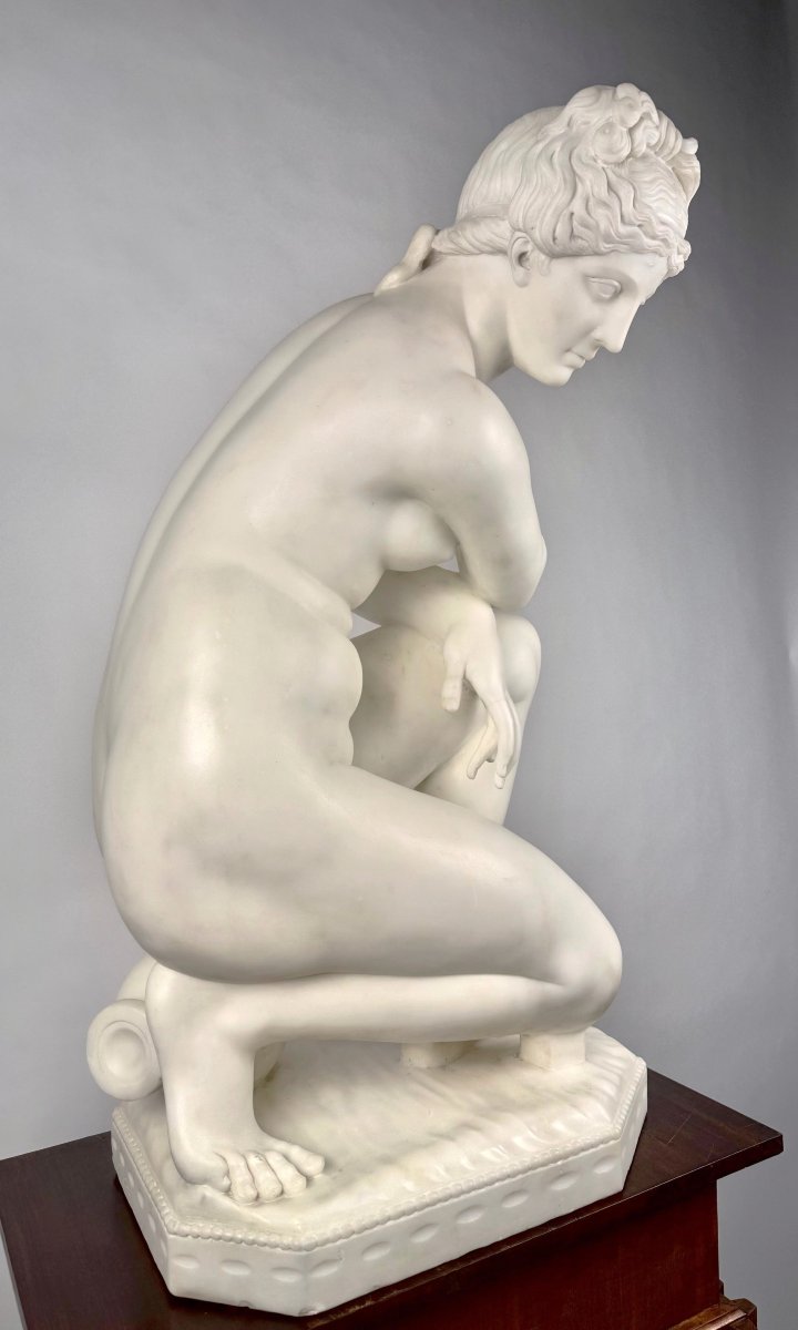 Sculpture In Carrara Bianco Marble, Venus, By Ferdinando Vichi-photo-5