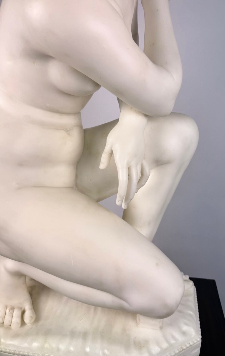 Sculpture In Carrara Bianco Marble, Venus, By Ferdinando Vichi-photo-8