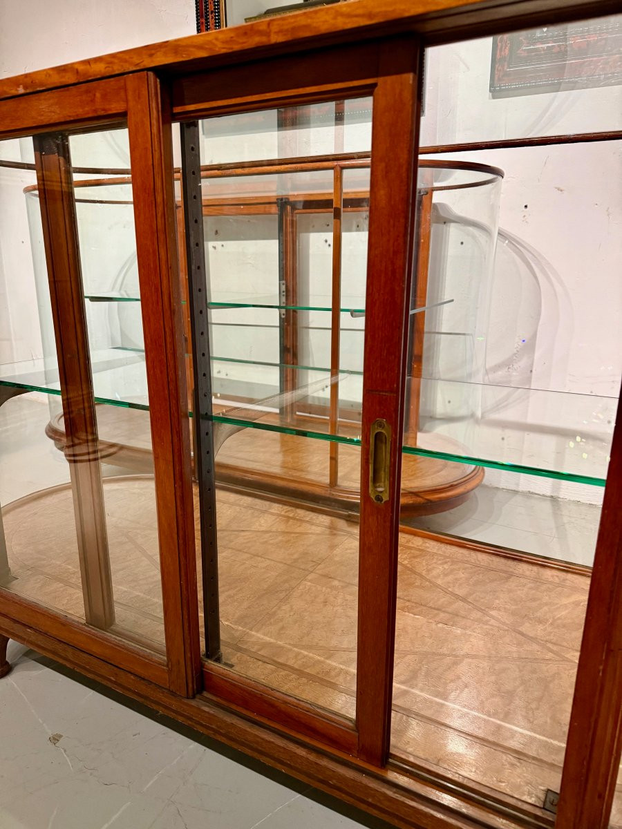 Pair Of Art Deco Mahogany Shop Display Cases / Counters-photo-4