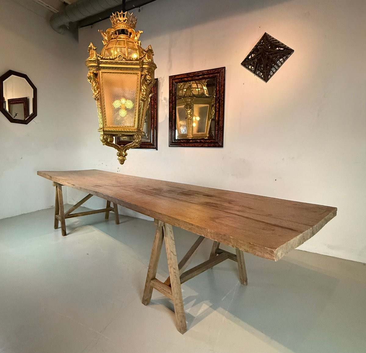 Grande table  - table à tréteaux-  L357 cm-photo-3