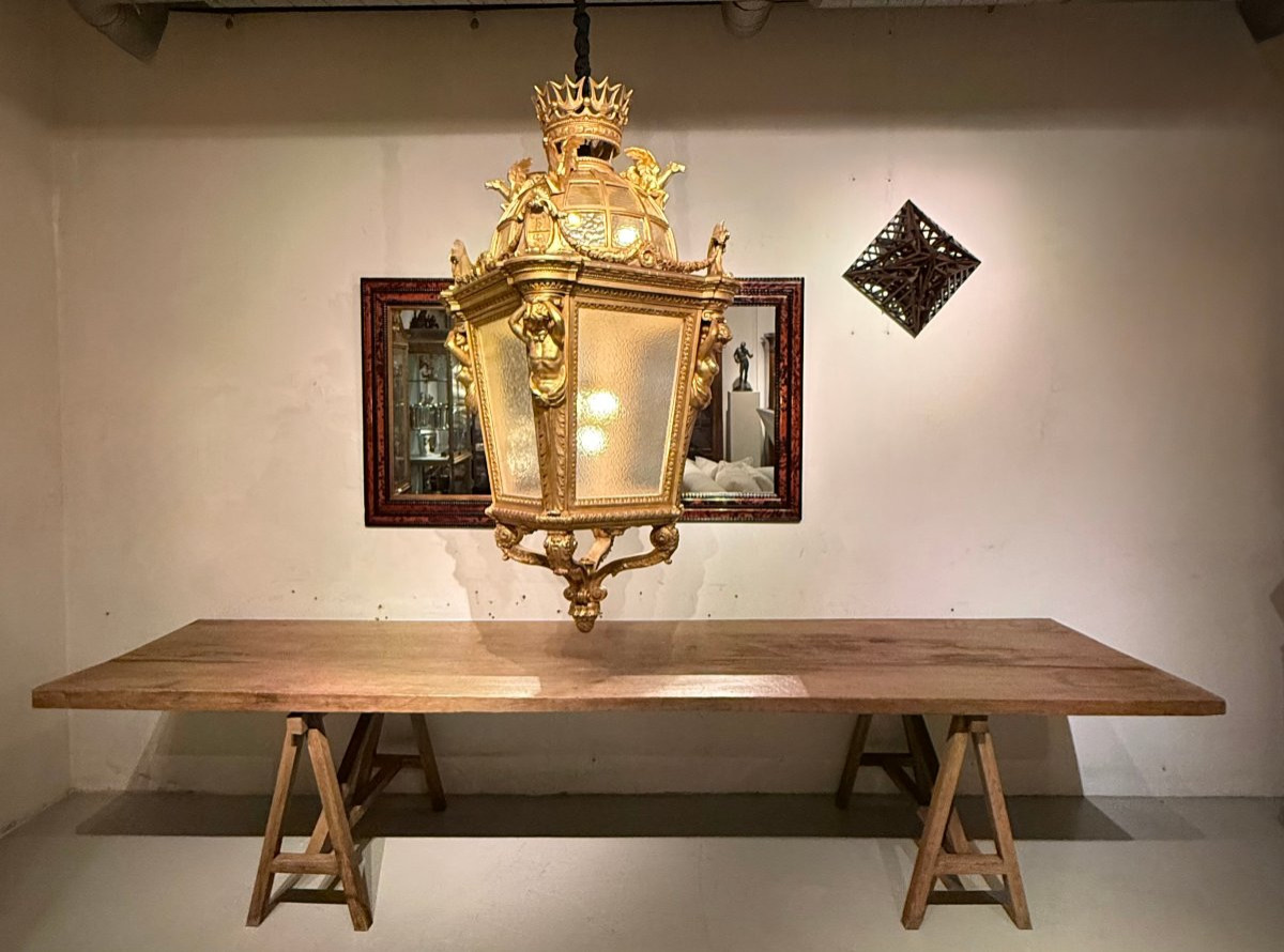 Grande table  - table à tréteaux-  L357 cm-photo-4