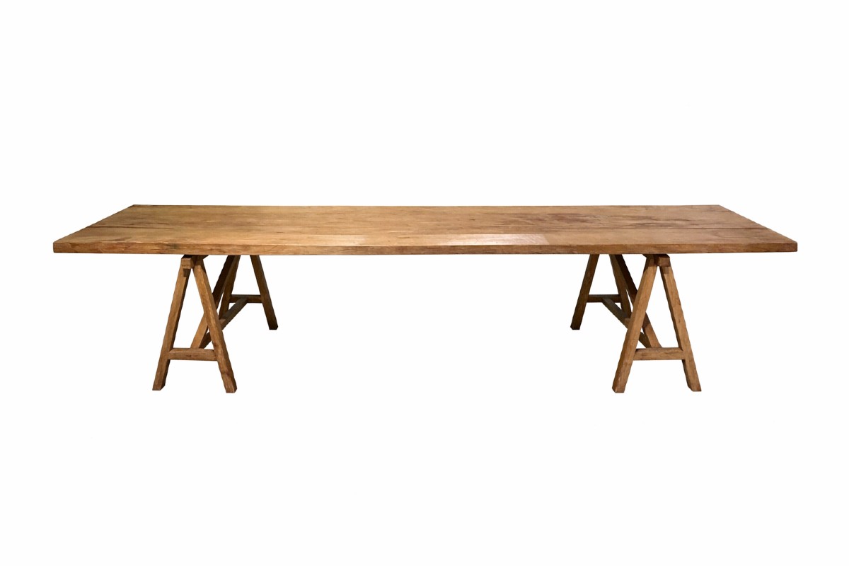 Grande table  - table à tréteaux-  L357 cm
