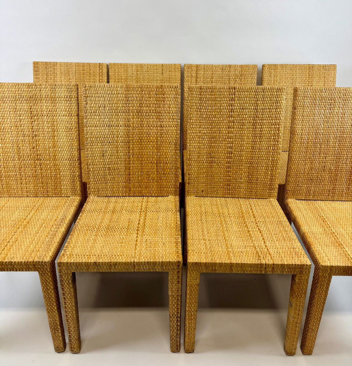 Jean-michel Frank And Adolphe Chanaux, Set Of 8 Chairs.-photo-4