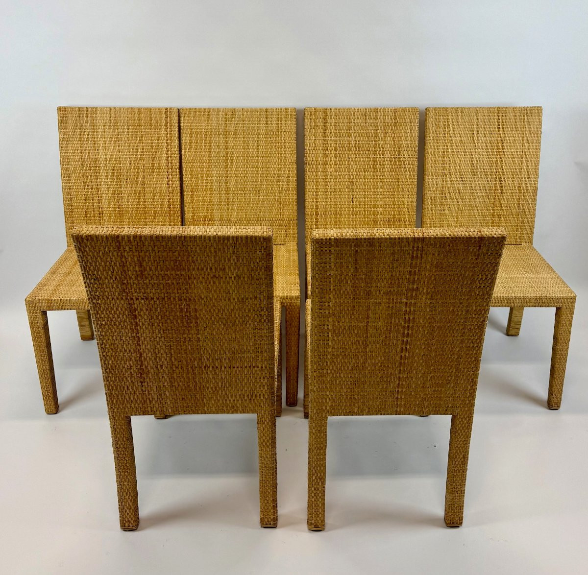 Jean-michel Frank And Adolphe Chanaux, Set Of 8 Chairs.-photo-4