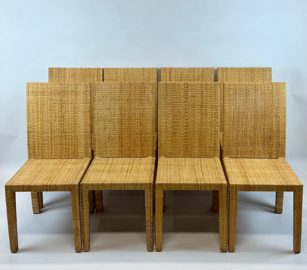 Jean-michel Frank And Adolphe Chanaux, Set Of 8 Chairs.