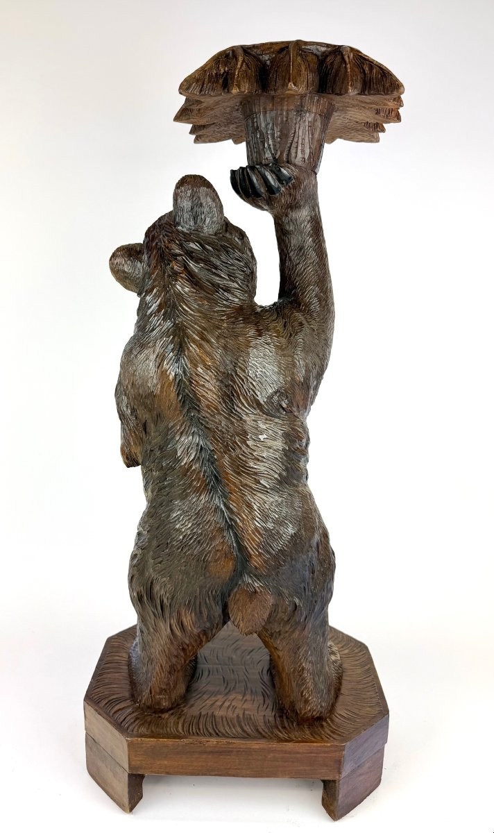 Black Forest Bear Wooden Plant Stand/plant Holder-photo-4