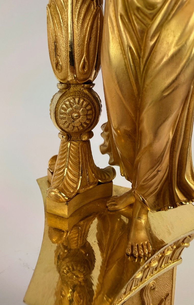 Paire de candélabres Empire en bronze doré, début du XIXe siècle-photo-8