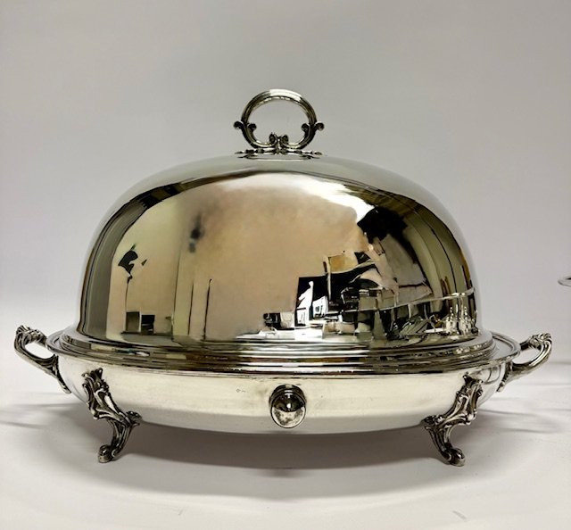 Silver-plated Bain-marie With Domed Cover, Dating From The Early 20th Century. -photo-2