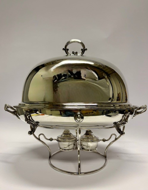 Silver-plated Bain-marie With Domed Cover, Dating From The Early 20th Century. 