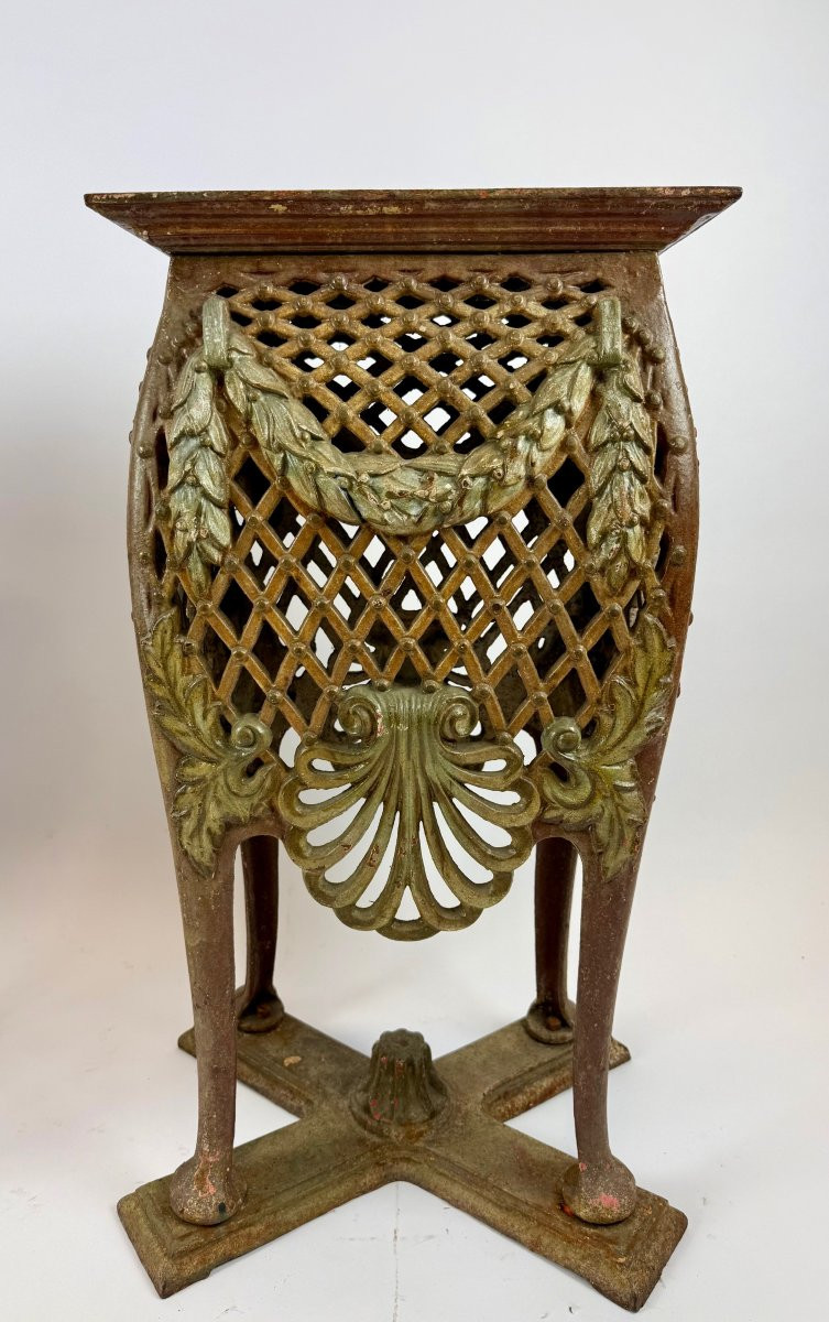 Pair Of Cast Iron Fifth Wheels - Original Polychromy.-photo-2