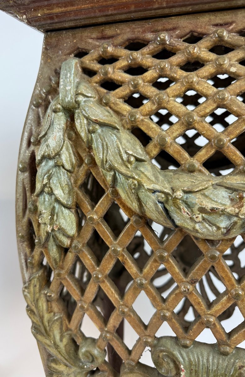 Pair Of Cast Iron Fifth Wheels - Original Polychromy.-photo-4