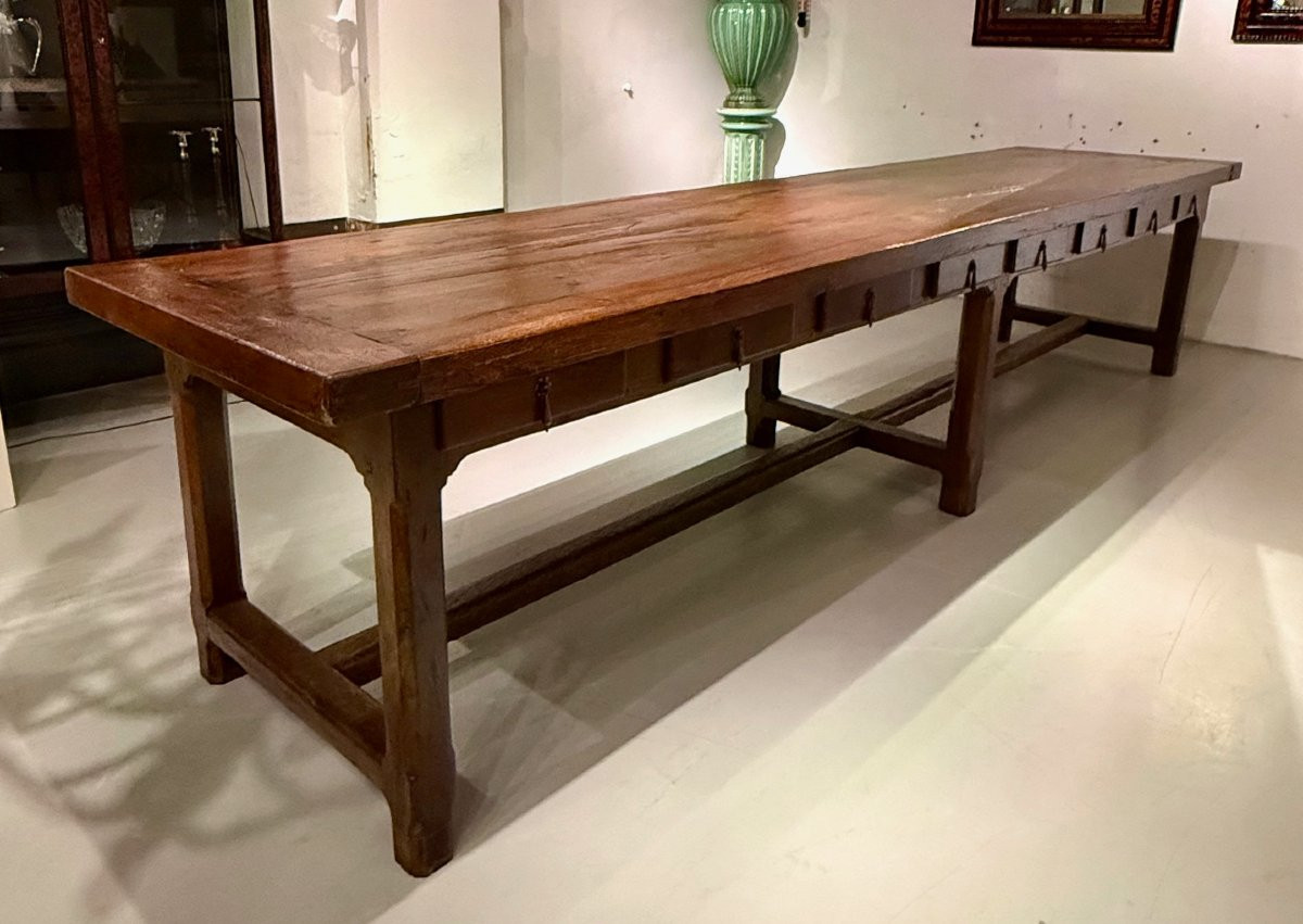Grande Table De Monastère / réfectoire  En Chêne -photo-2