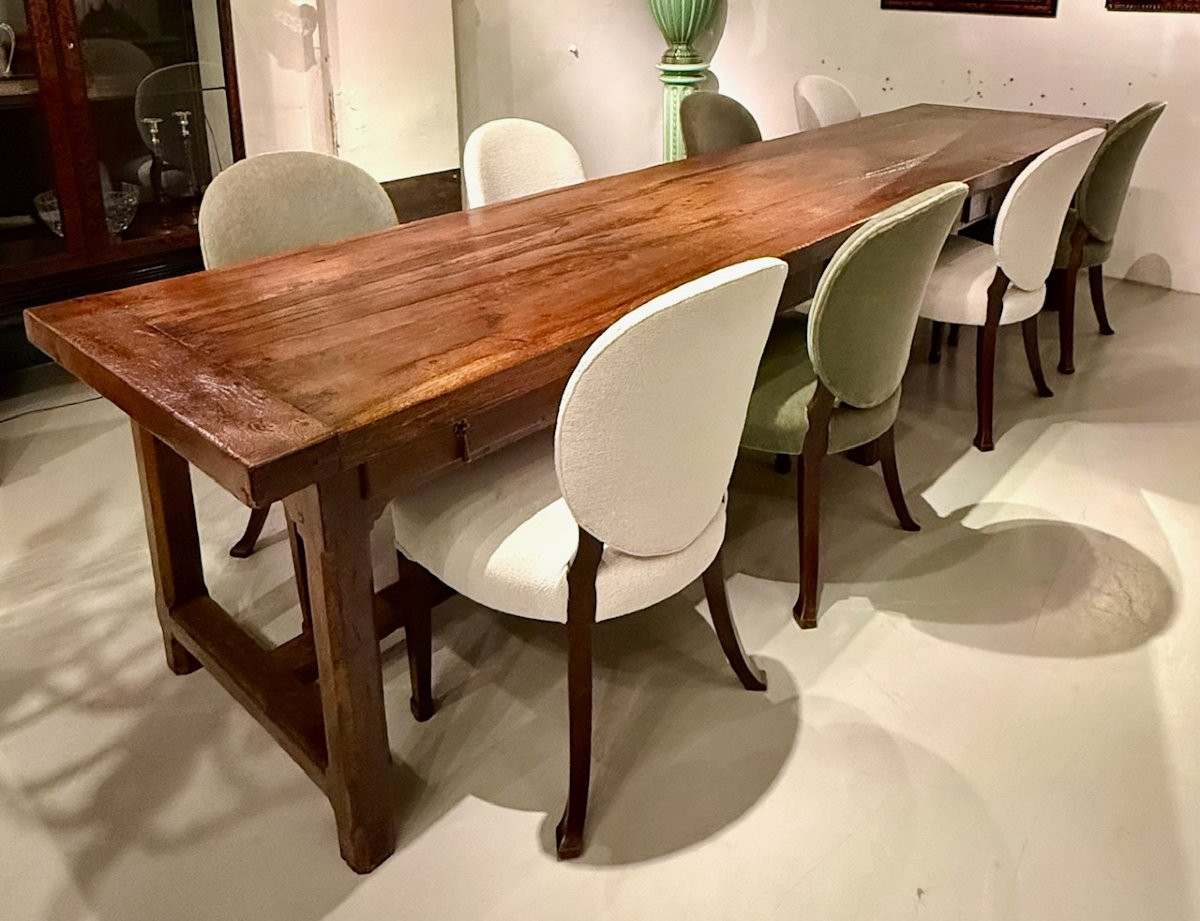Grande Table De Monastère / réfectoire  En Chêne -photo-1